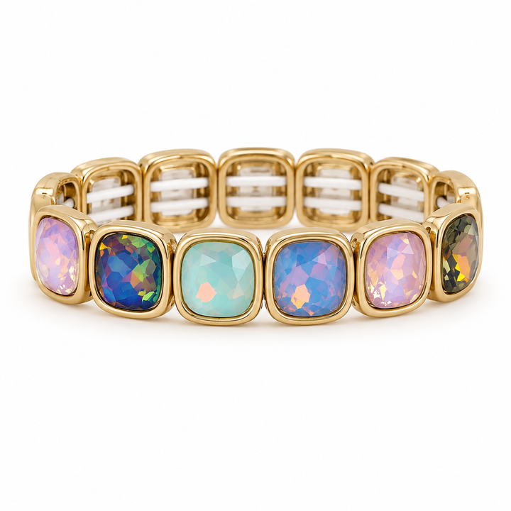 Multicolour Square Bling Bracelet
