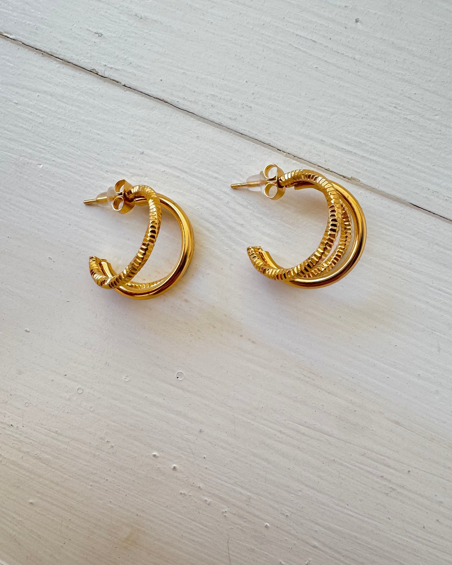 Waterproof Gold Plated Serenity Earrings