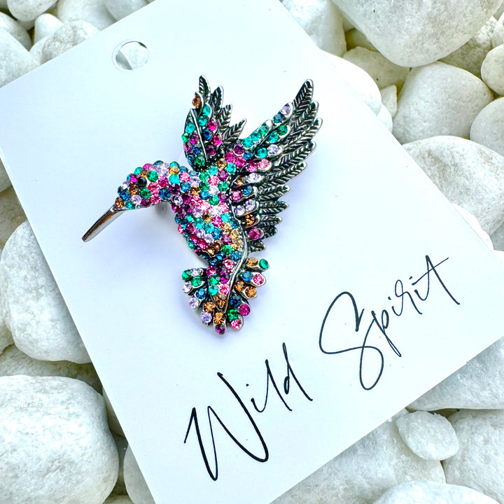 Bejewelled Hummingbird Brooch