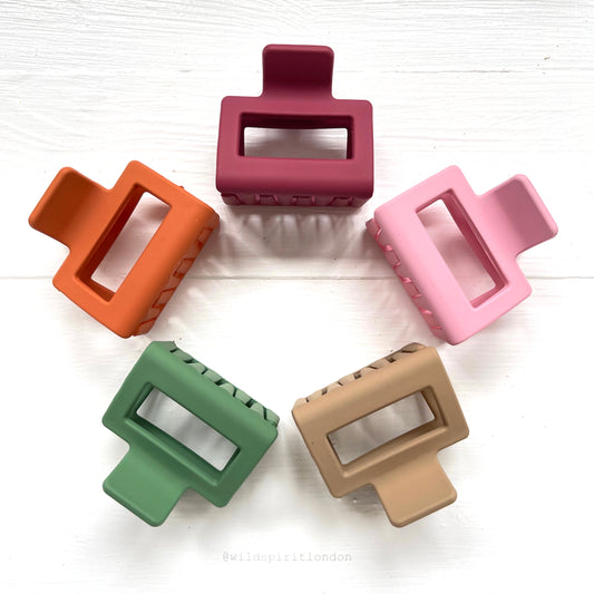 Pack of 5 Midi Square Hair Claws - Combo A