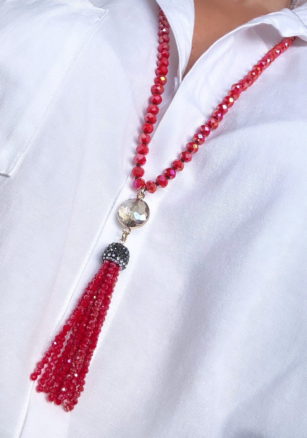 The Coral Tassel Necklace