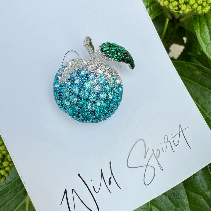 The Mini Blue Apple Brooch