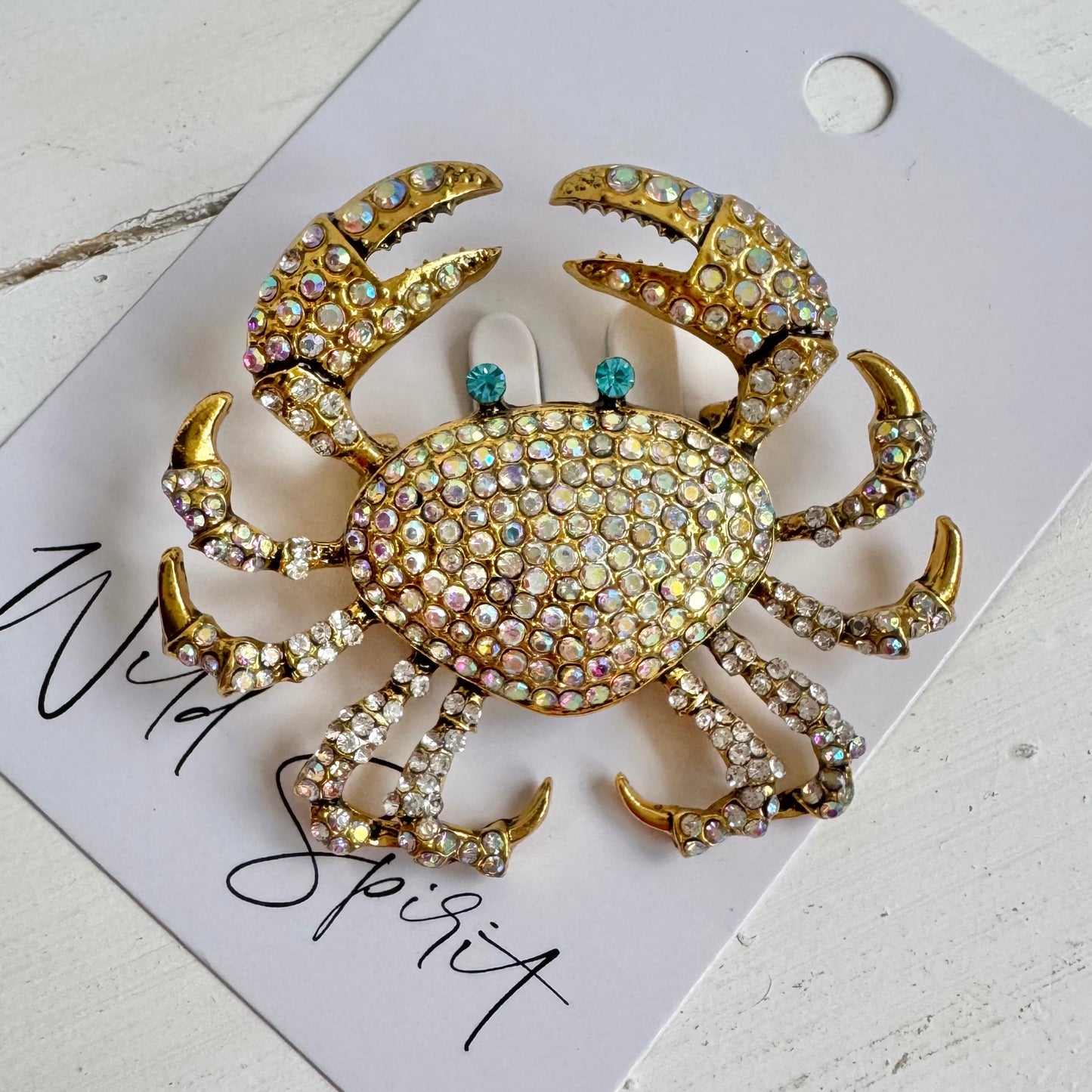 Big Sparkle Crab Brooch