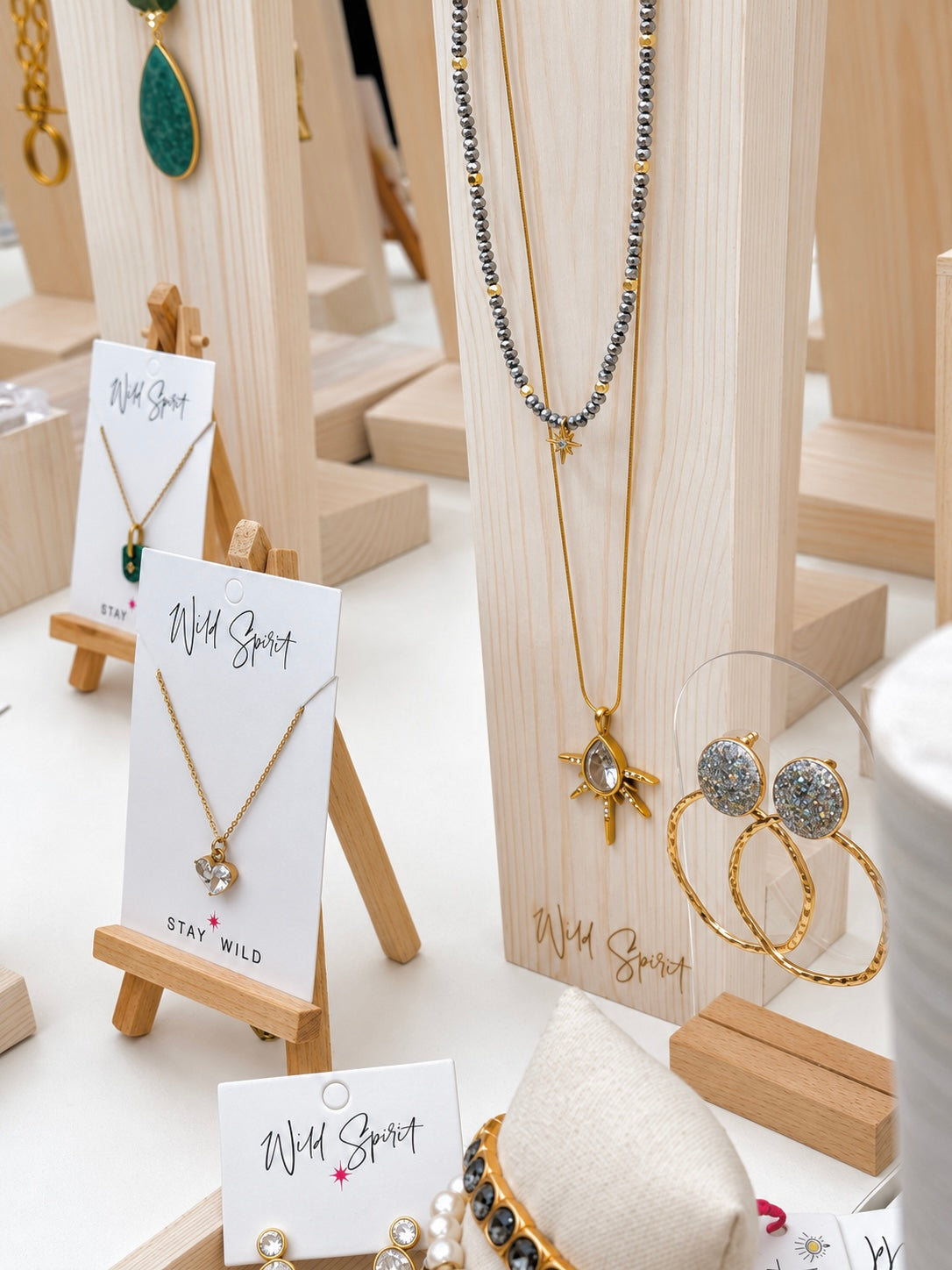 a display of jewelry on display