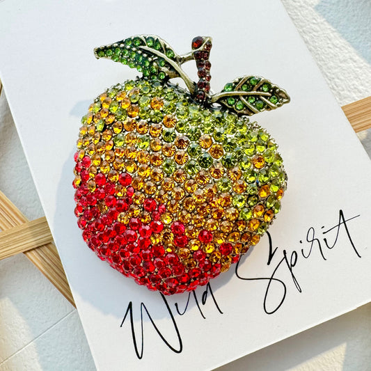 Big Red Apple Brooch