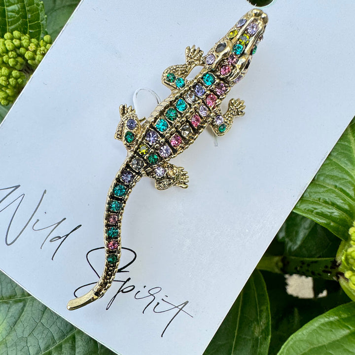 The Rainbow Alligator Brooch