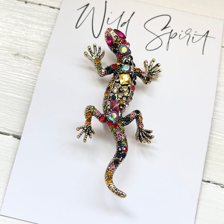 Gecko Jewel Brooch
