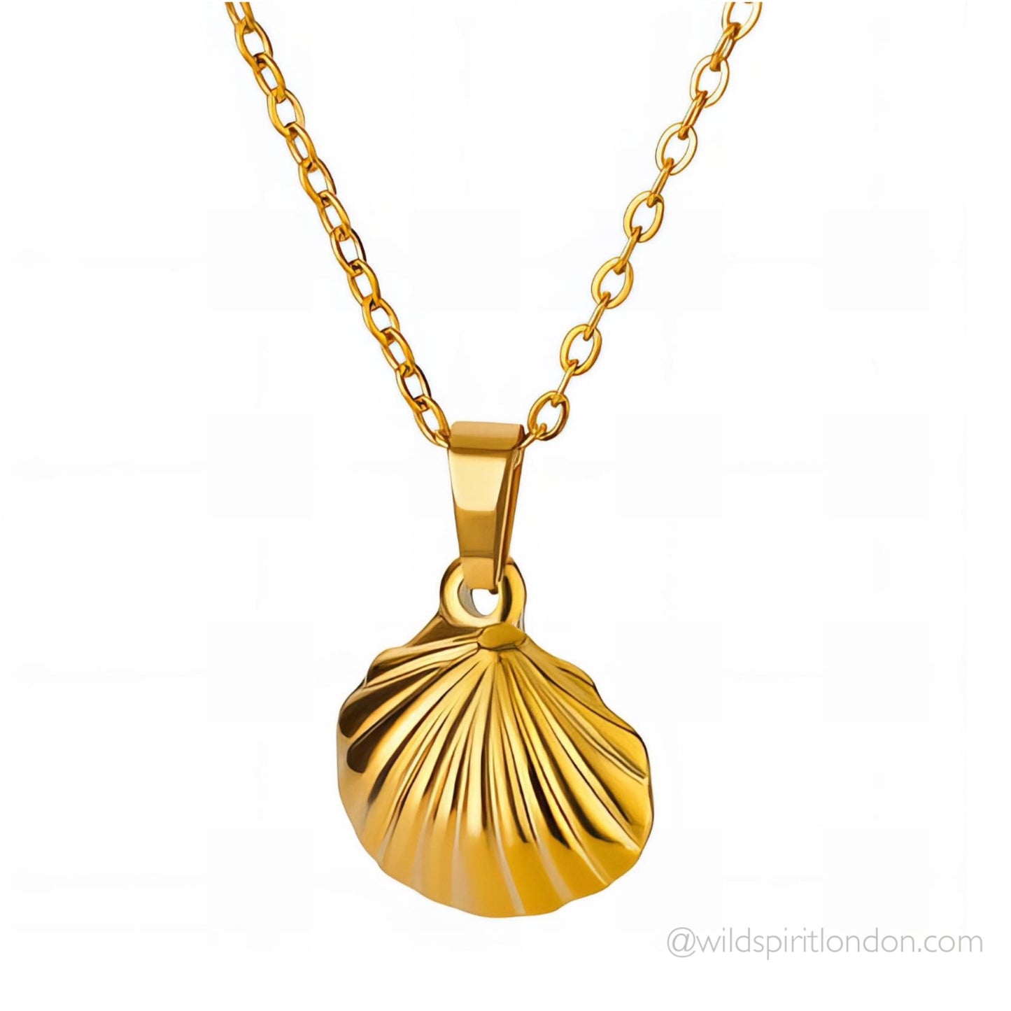 Waterproof 18K Gold Plated Scallop Shell Necklace