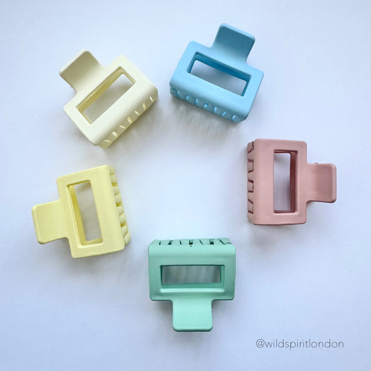 Pastels Set of 5 Midi Square Hair Claws