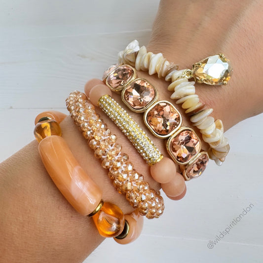 Peach Bracelet Stack