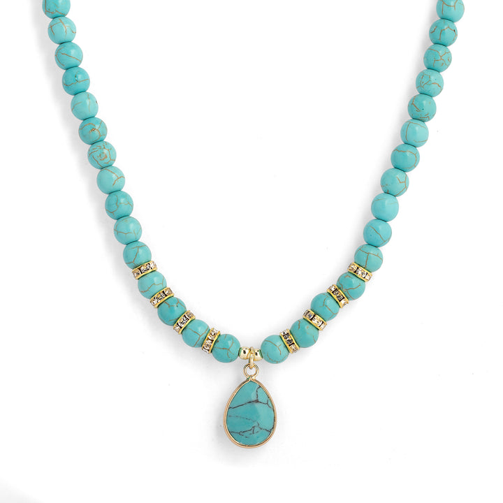 Turquoise Beaded Boho Necklace