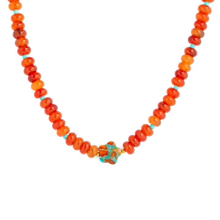Orange & Turquoise Zora Short Necklace