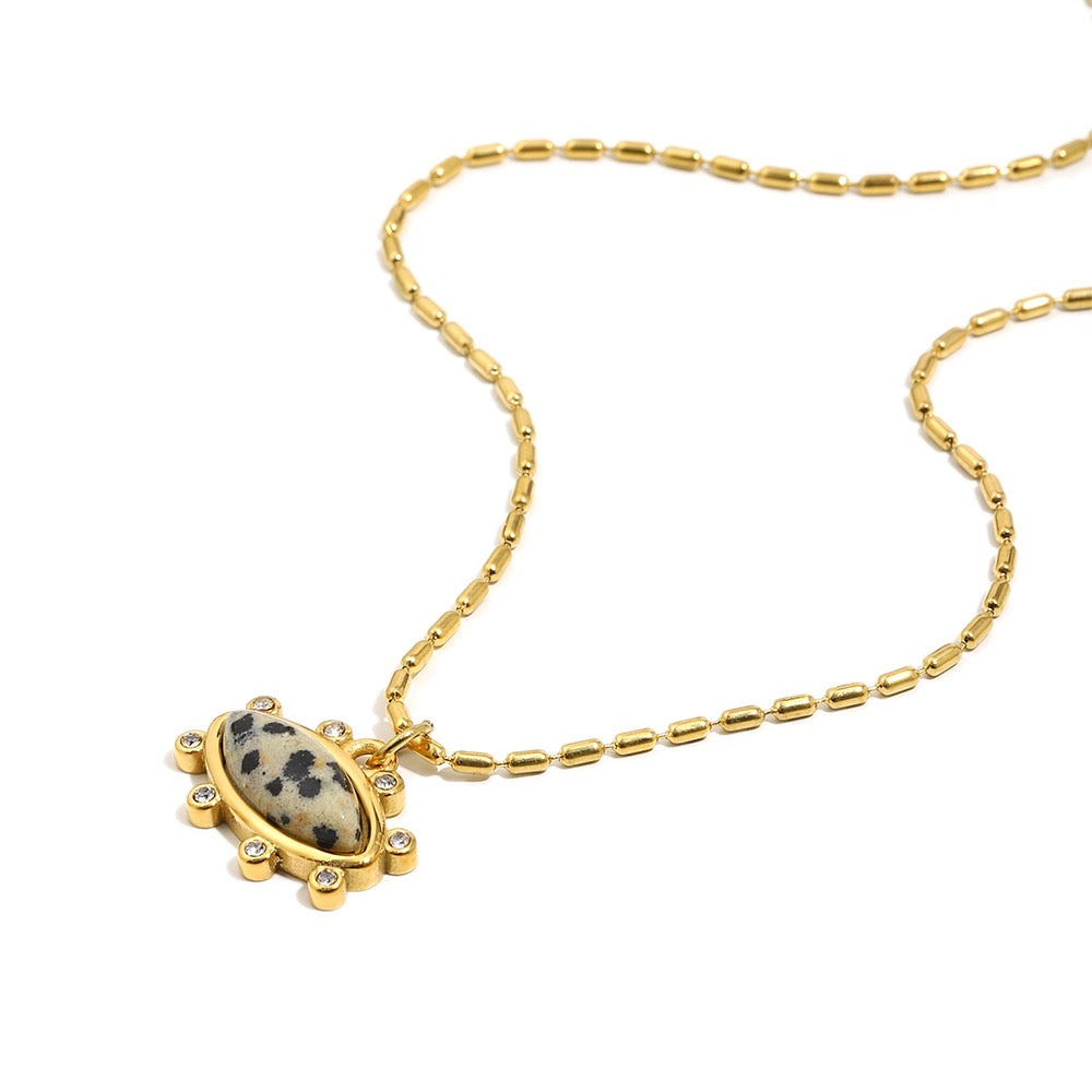 Dalmatian Stone Aluna Necklace