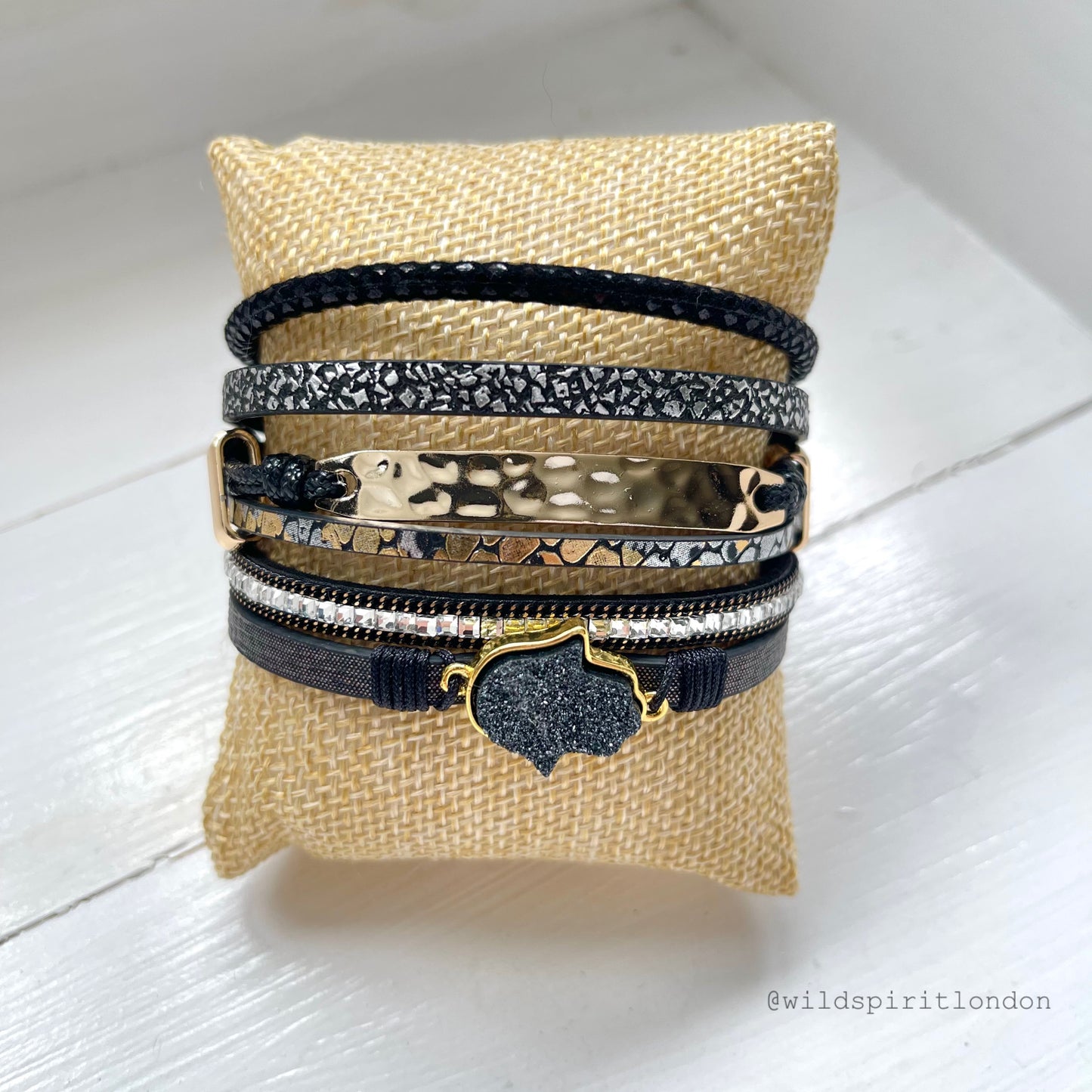 Mellow Boho Cuff Bracelet - Black