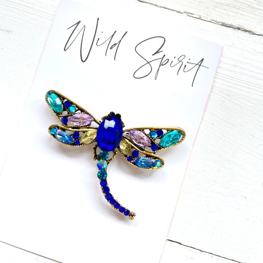 Mini Blue Dragonfly Brooch