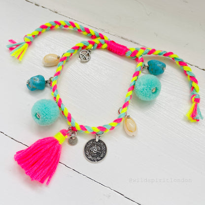 Dixie Pom-Pom Bracelet - Pink